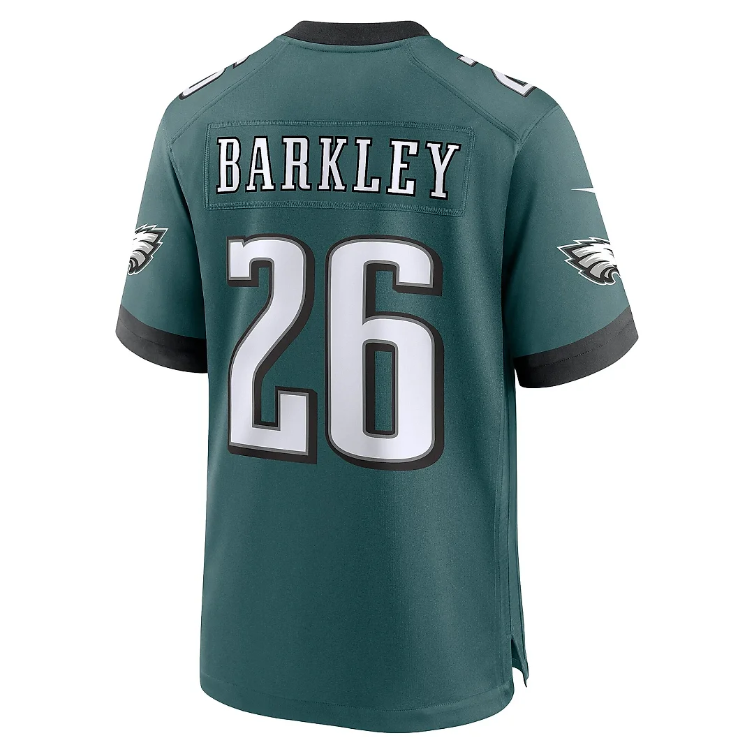Zennovawear Men's Philadelphia Eagles Saquon Barkley Midnight Green Game Player Jersey