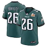 Zennovawear Men's Philadelphia Eagles Saquon Barkley Midnight Green Super Bowl LIX Game Player Jersey