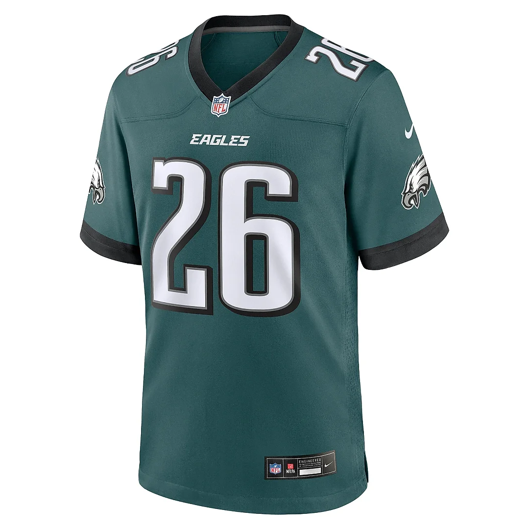 Zennovawear Men's Philadelphia Eagles Saquon Barkley Midnight Green Game Player Jersey