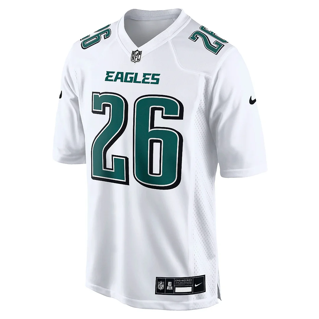 Zennovawear Men's Philadelphia Eagles Saquon Barkley Tundra White Fashion Game Jersey