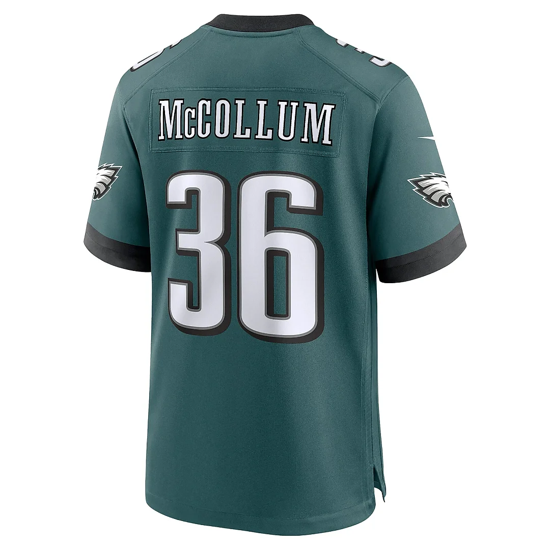 Zennovawear Men's Philadelphia Eagles Tristin McCollum Midnight Green Team Game Jersey