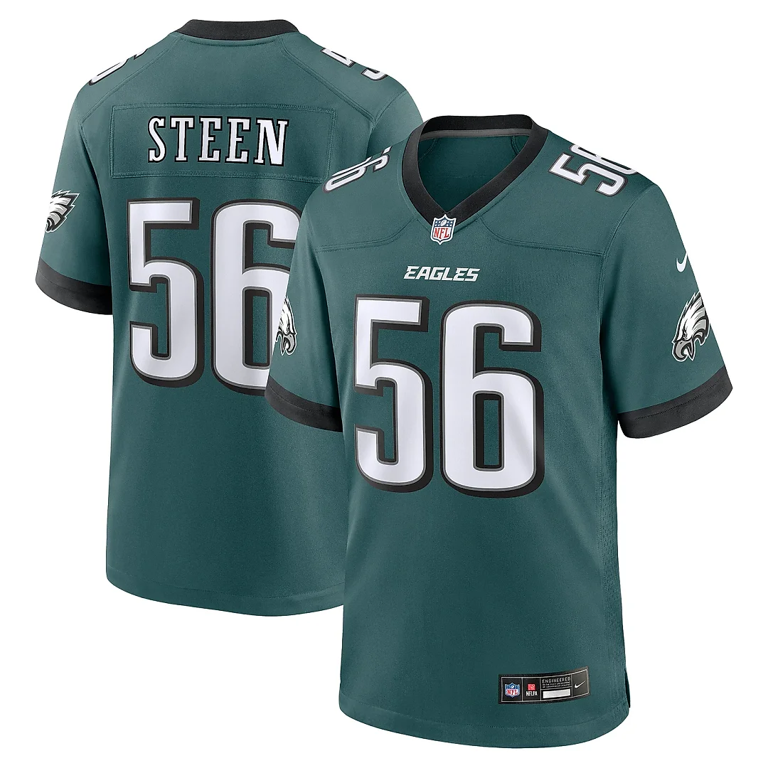 Zennovawear Men's Philadelphia Eagles Tyler Steen Midnight Green Team Game Jersey