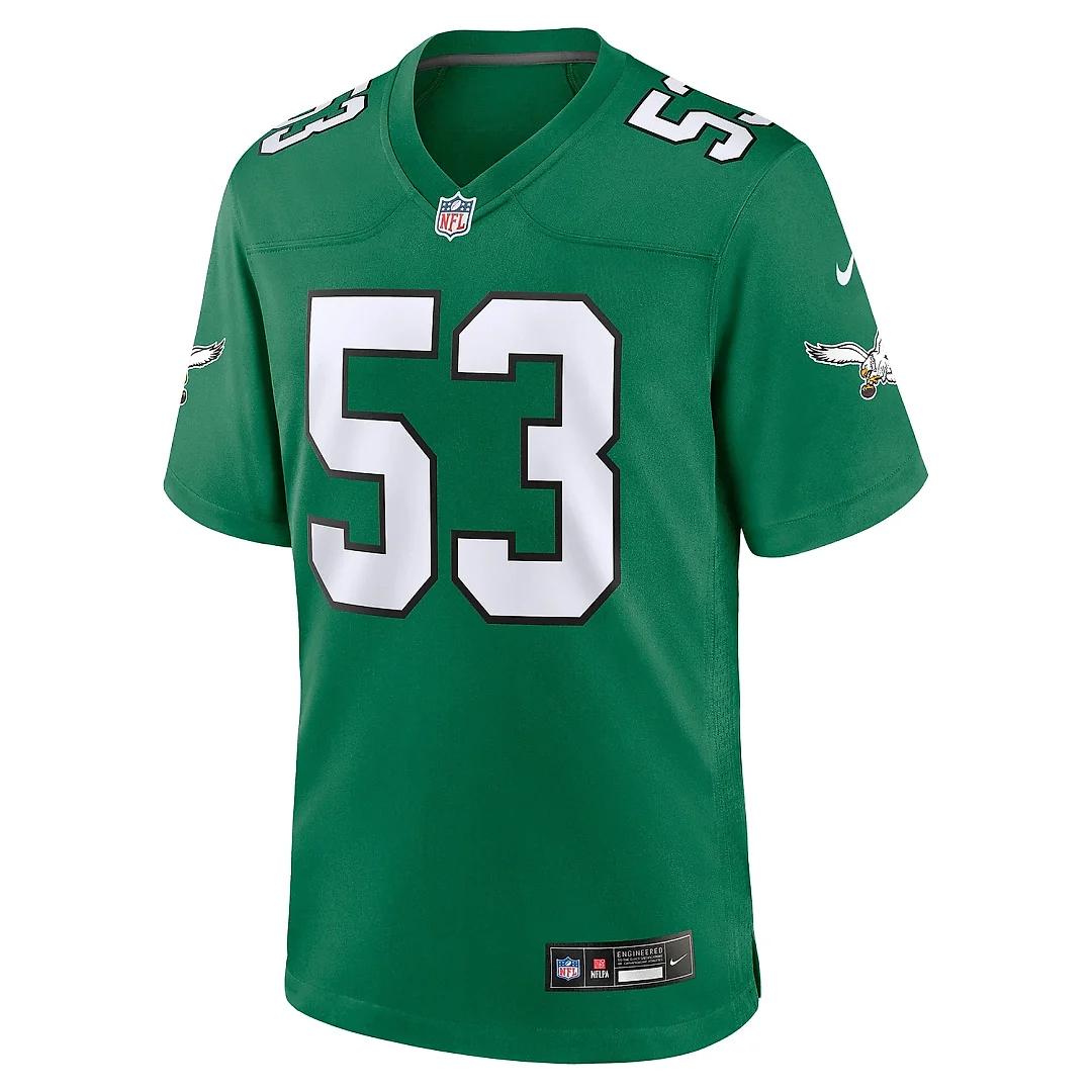 Zennovawear Men's Philadelphia Eagles Zack Baun Kelly Green Alternate Game Jersey