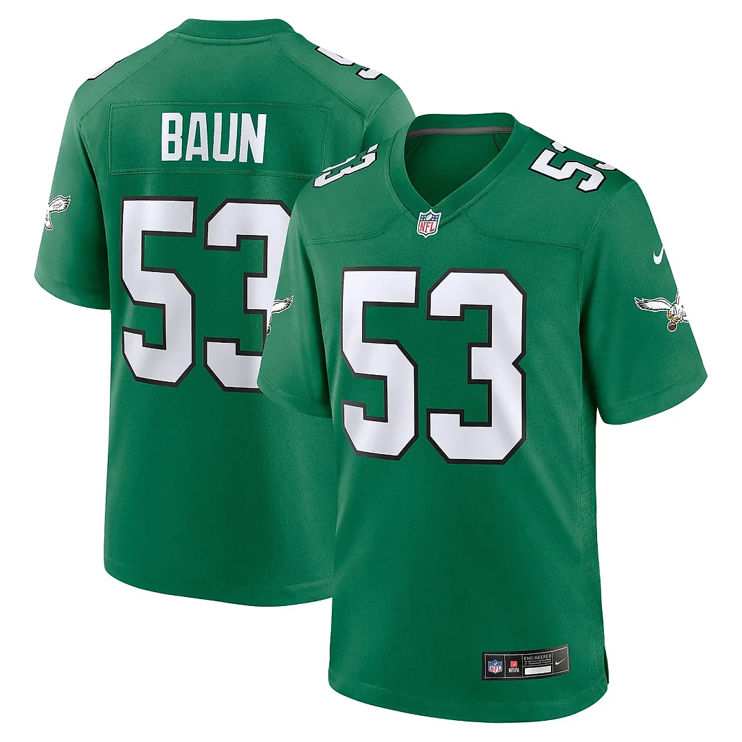 Zennovawear Men's Philadelphia Eagles Zack Baun Kelly Green Alternate Game Jersey