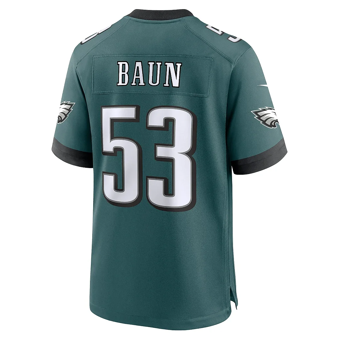 Zennovawear Men's Philadelphia Eagles Zack Baun Midnight Green Game Jersey