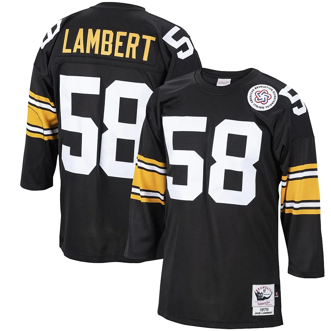 Zennovawear Men's Pittsburgh Steelers 1975 Jack Lambert Mitchell & Ness Black Throwback Retired Player Jersey