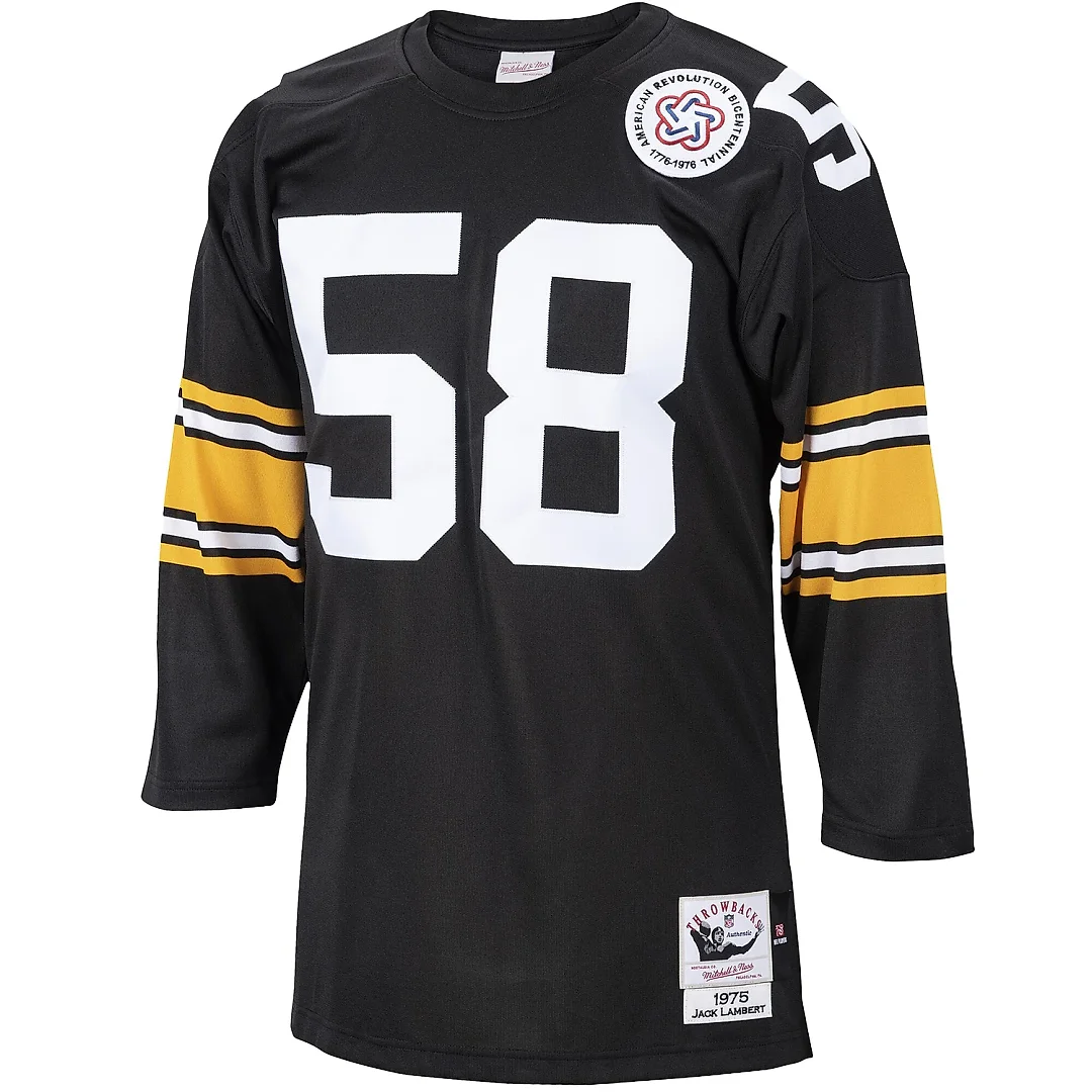 Zennovawear Men's Pittsburgh Steelers 1975 Jack Lambert Mitchell & Ness Black Throwback Retired Player Jersey