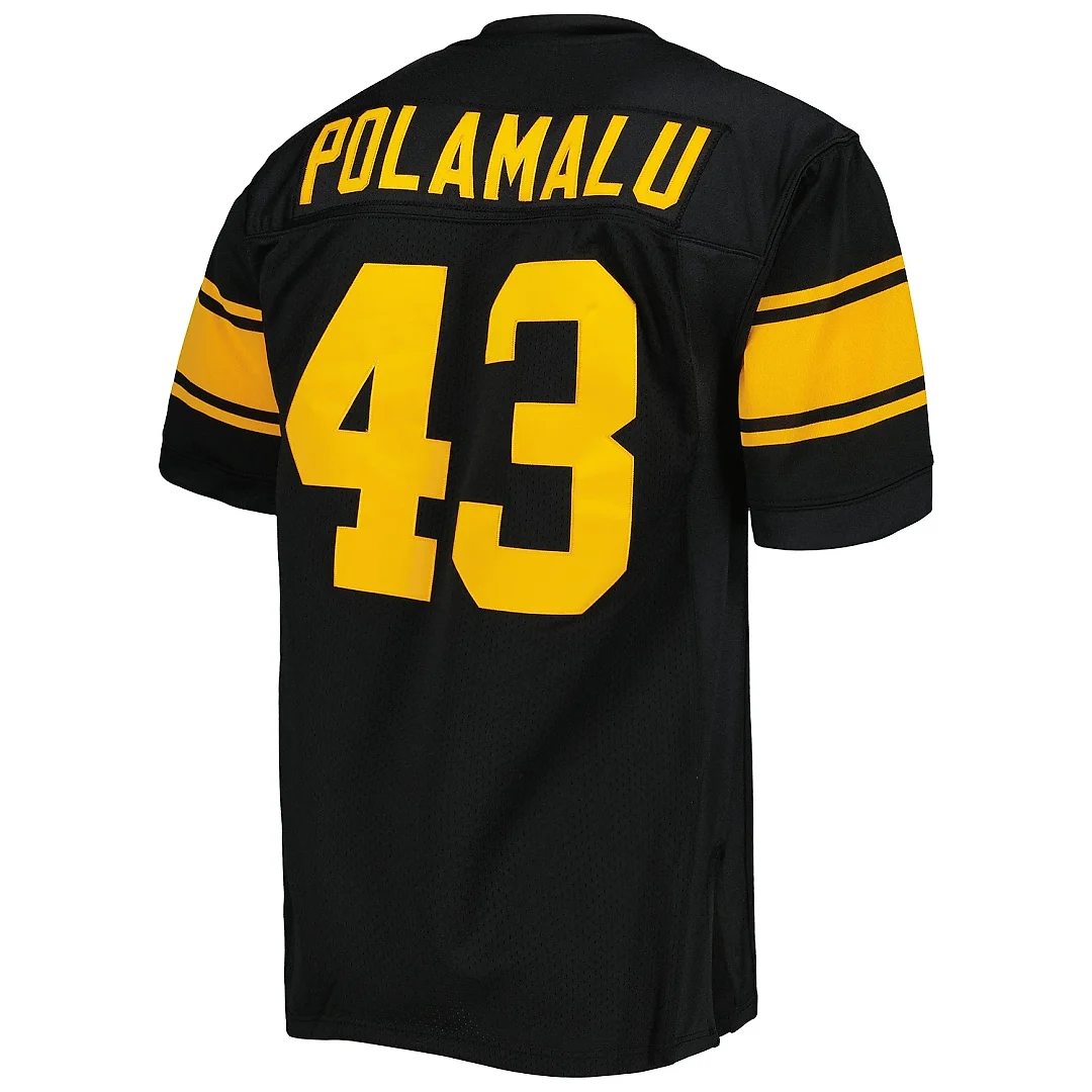 Zennovawear Men's Pittsburgh Steelers 2008 Troy Polamalu Mitchell & Ness Black Throwback Retired Player Jersey