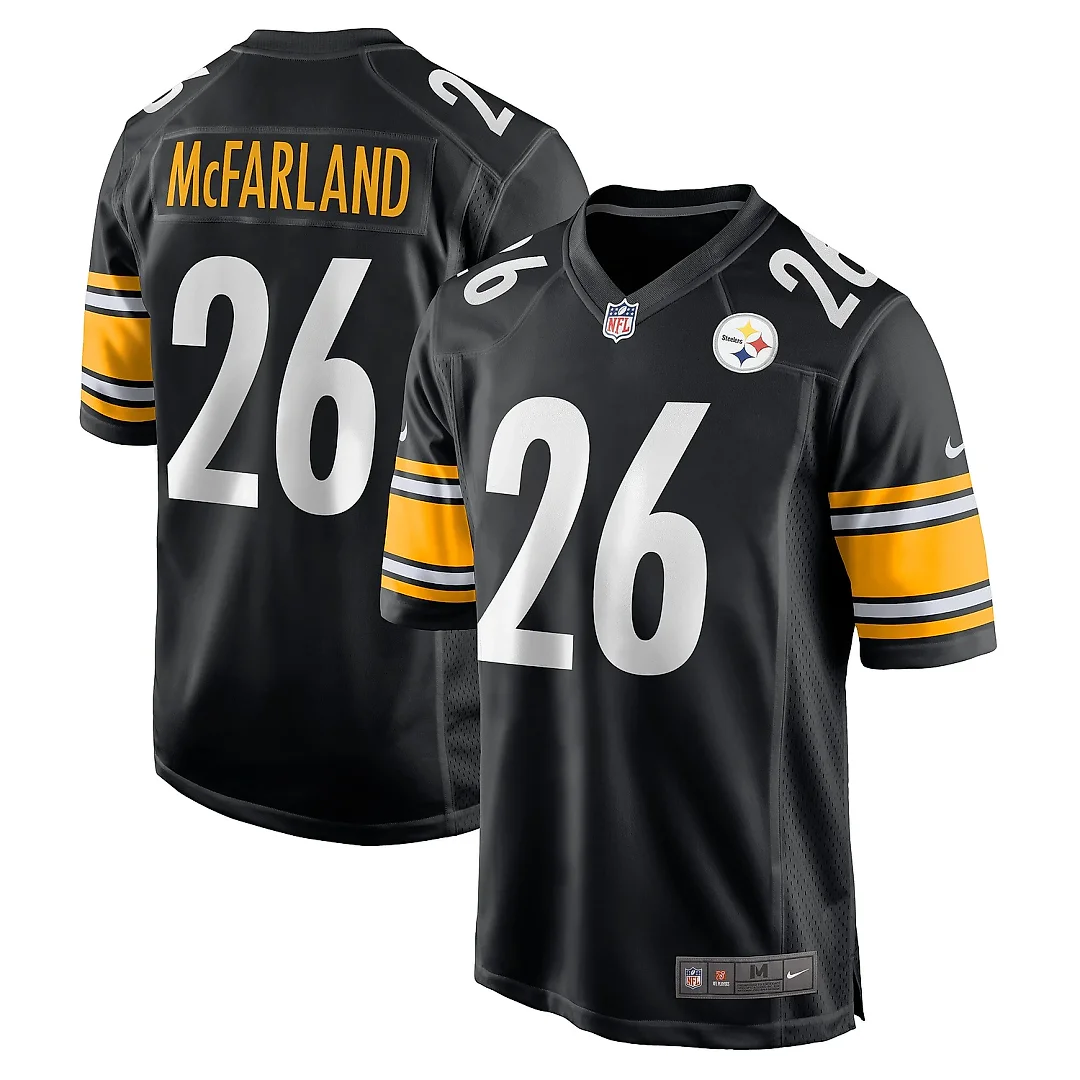Zennovawear Men's Pittsburgh Steelers Anthony McFarland Jr. Black Game Player Jersey