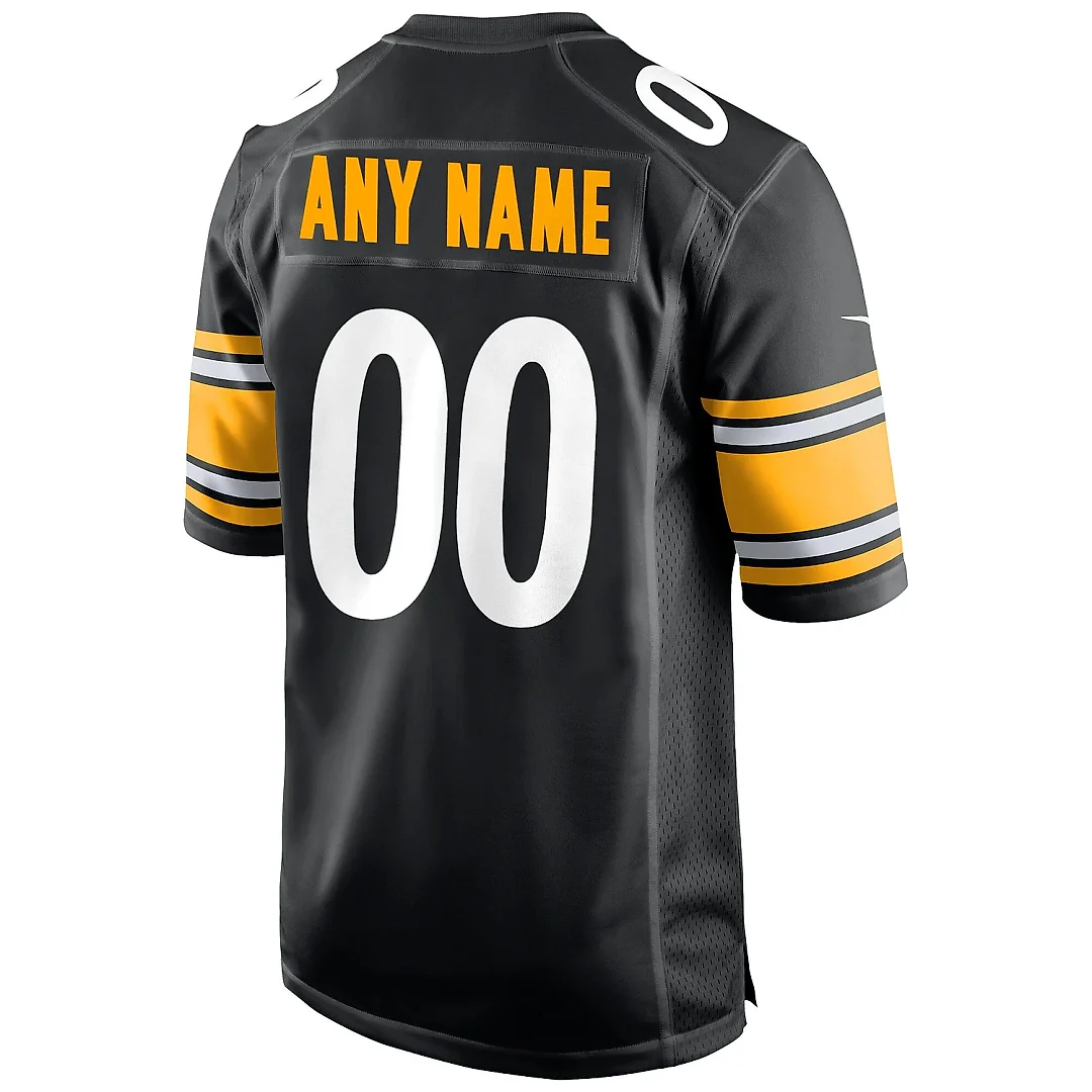 Zennovawear Men's Pittsburgh Steelers Black Custom Game Jersey