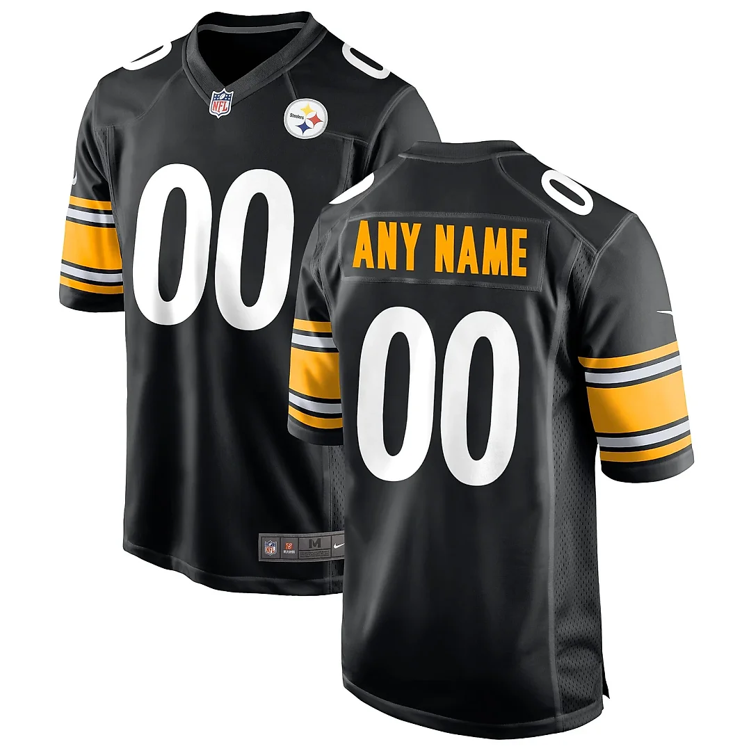 Zennovawear Men's Pittsburgh Steelers Black Custom Game Jersey