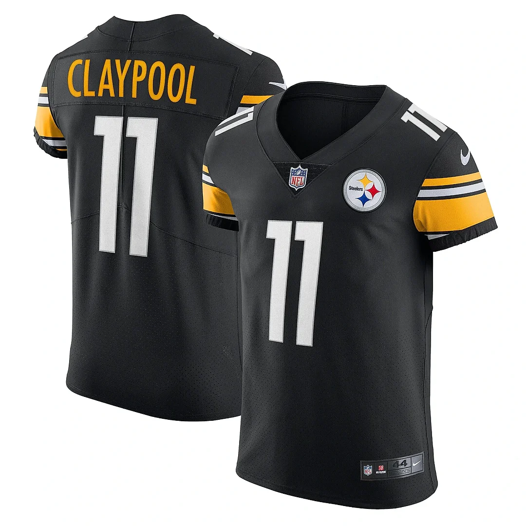 Zennovawear Men's Pittsburgh Steelers Chase Claypool Black Vapor Elite Player Jersey