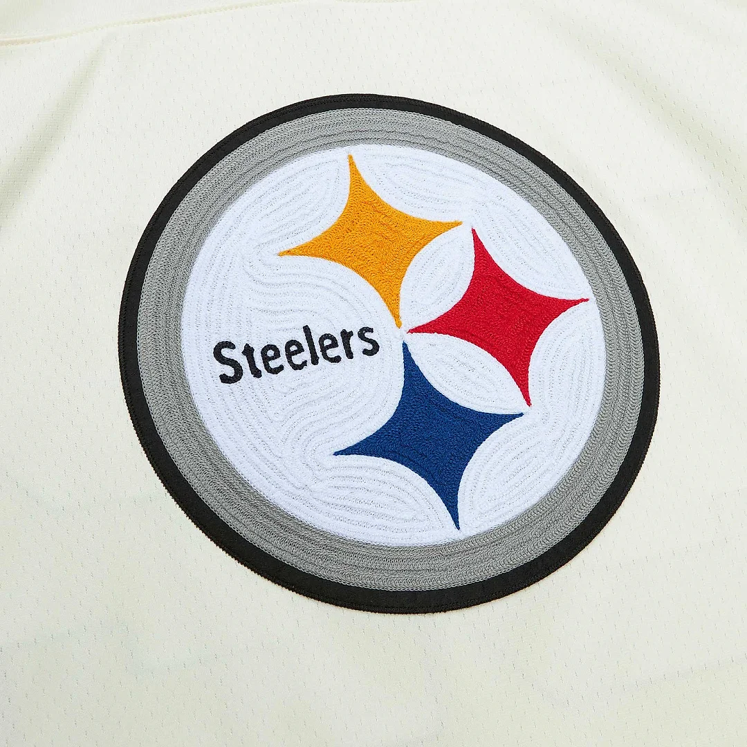 Zennovawear Men's Pittsburgh Steelers Franco Harris Mitchell & Ness Cream Chainstitch Legacy Jersey