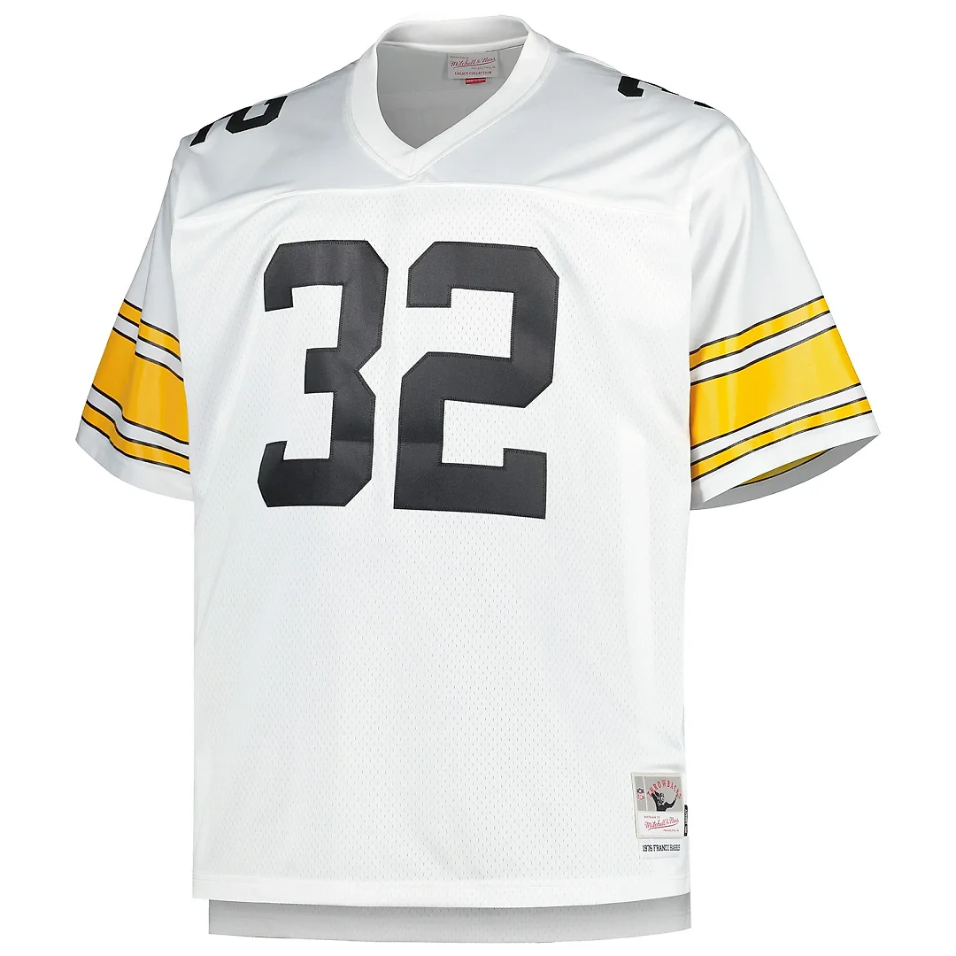 Zennovawear Men's Pittsburgh Steelers Franco Harris Mitchell & Ness White Big & Tall 1976 Retired Player Jersey
