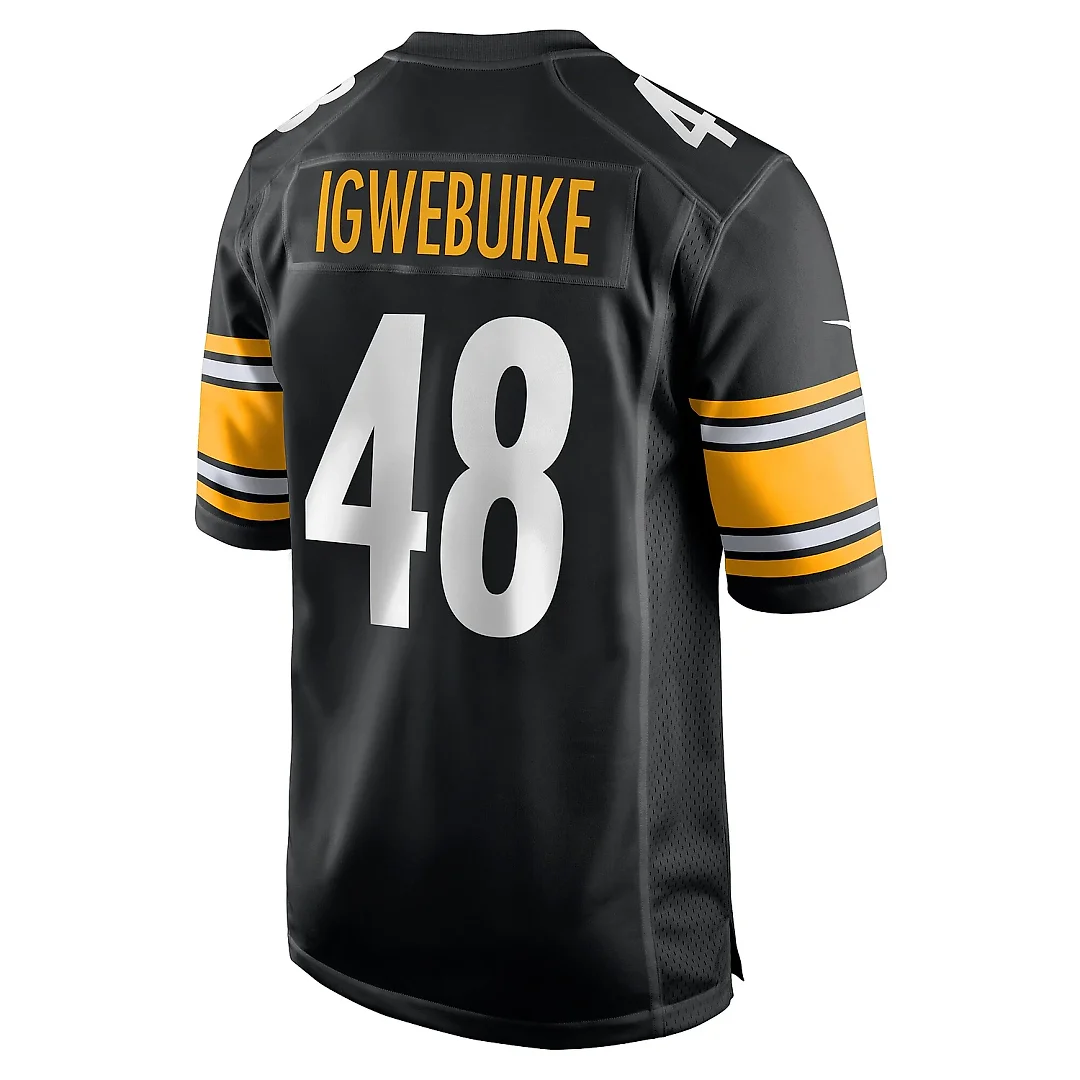 Zennovawear Men's Pittsburgh Steelers Godwin Igwebuike Black Game Jersey