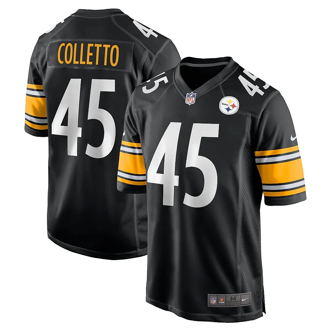 Zennovawear Men's Pittsburgh Steelers Jack Colletto Black Game Jersey
