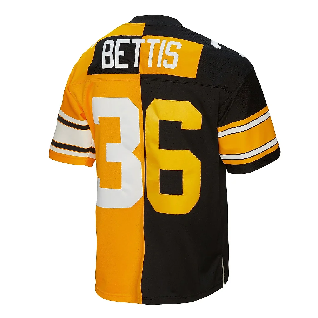 Zennovawear Men's Pittsburgh Steelers Jerome Bettis Mitchell & Ness Black/Gold 1996 Split Legacy Jersey
