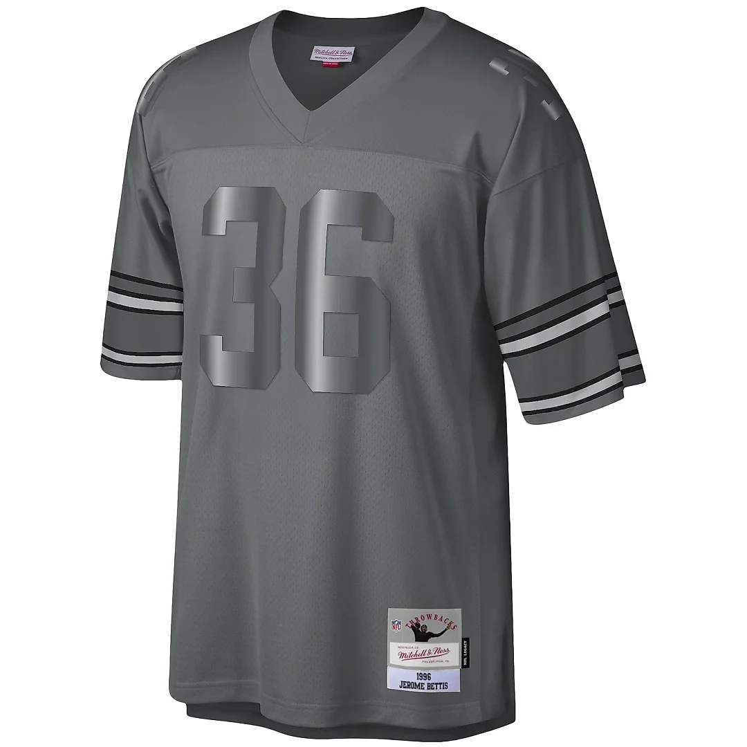 Zennovawear Men's Pittsburgh Steelers Jerome Bettis Mitchell & Ness Charcoal 1996 Retired Player Metal Legacy Jersey