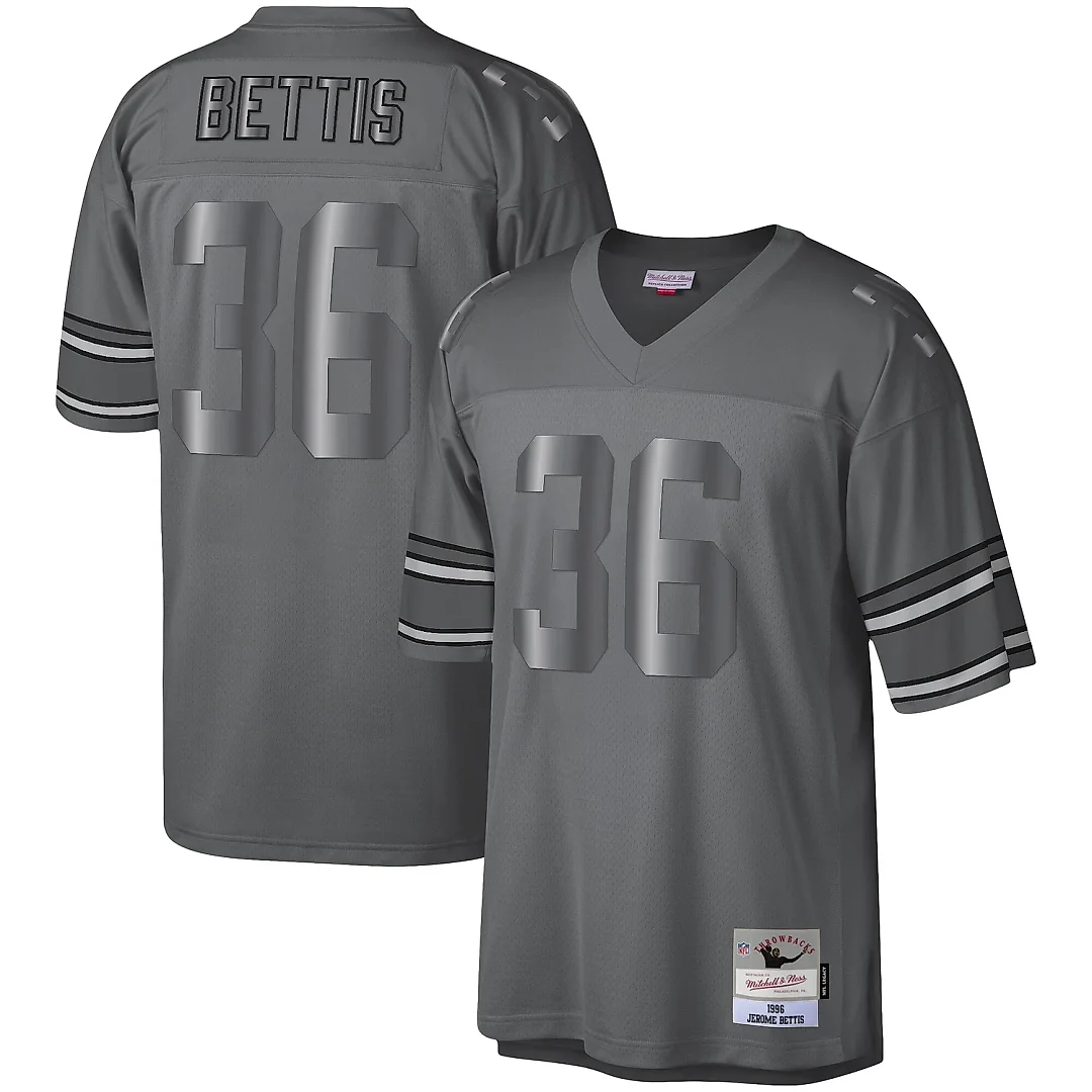 Zennovawear Men's Pittsburgh Steelers Jerome Bettis Mitchell & Ness Charcoal 1996 Retired Player Metal Legacy Jersey