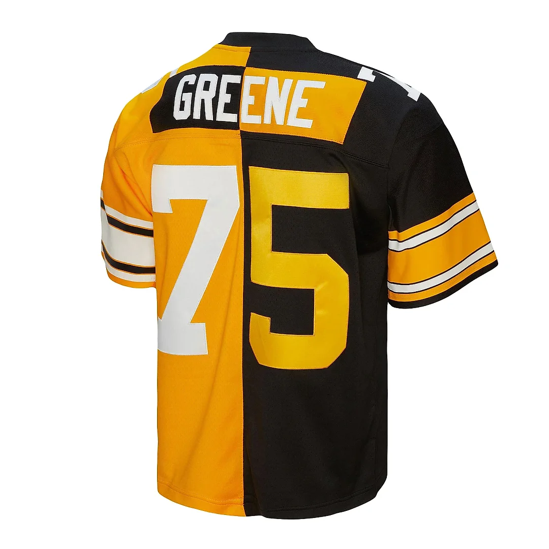 Zennovawear Men's Pittsburgh Steelers Joe Greene Mitchell & Ness Black/Gold 1976 Split Legacy Jersey