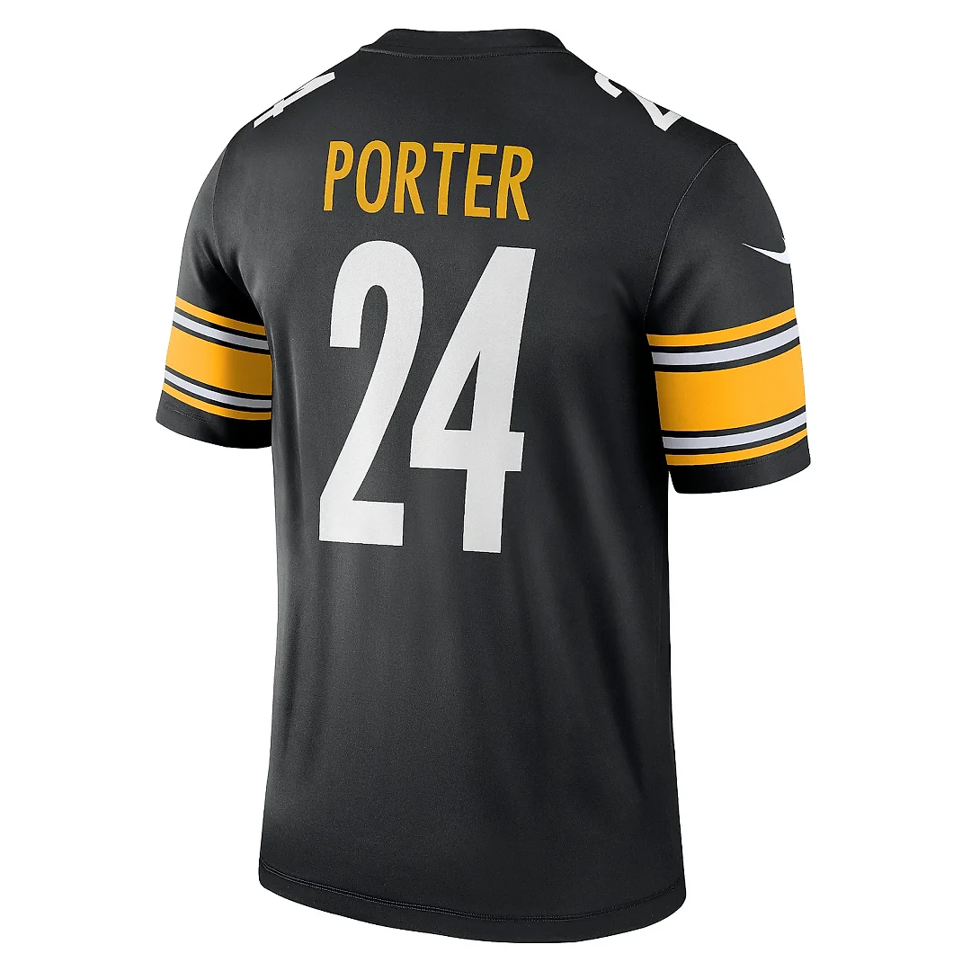Zennovawear Men's Pittsburgh Steelers Joey Porter Jr. Black Team Legend Player Performance Top
