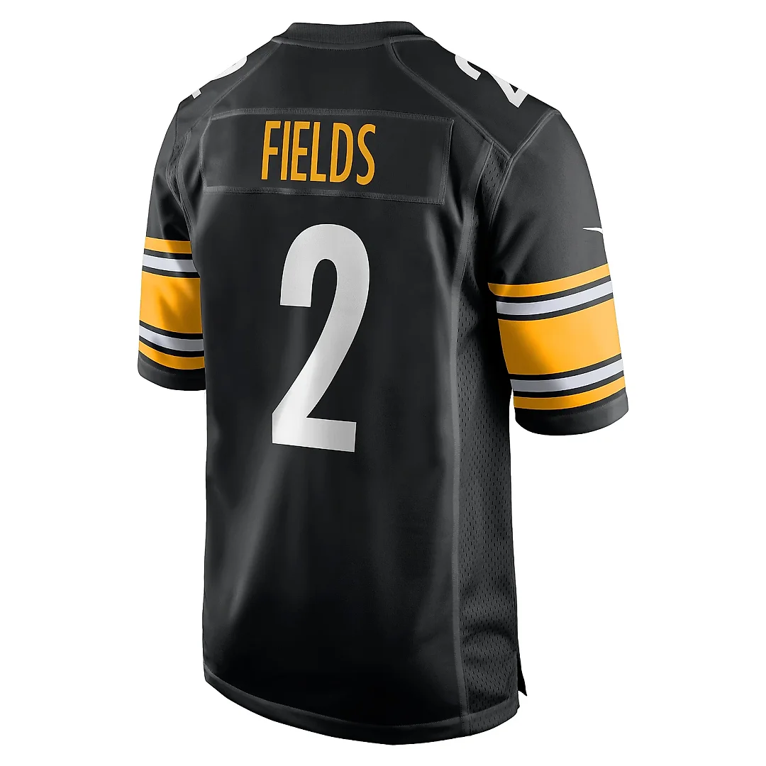 Zennovawear Men's Pittsburgh Steelers Justin Fields Black Game Player Jersey