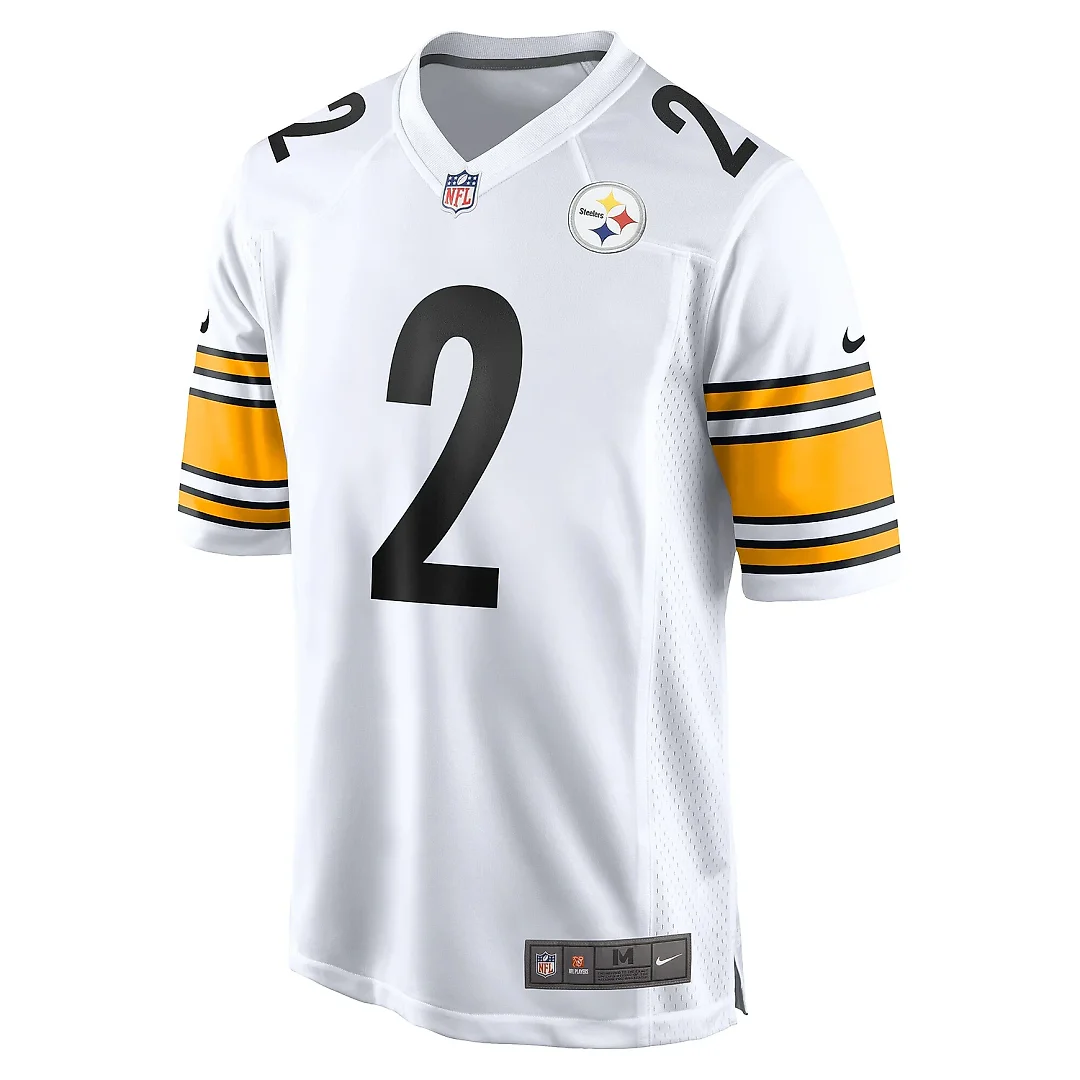 Zennovawear Men's Pittsburgh Steelers Justin Fields White Game Jersey