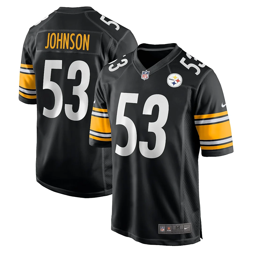 Zennovawear Men's Pittsburgh Steelers Kyron Johnson Black Game Jersey