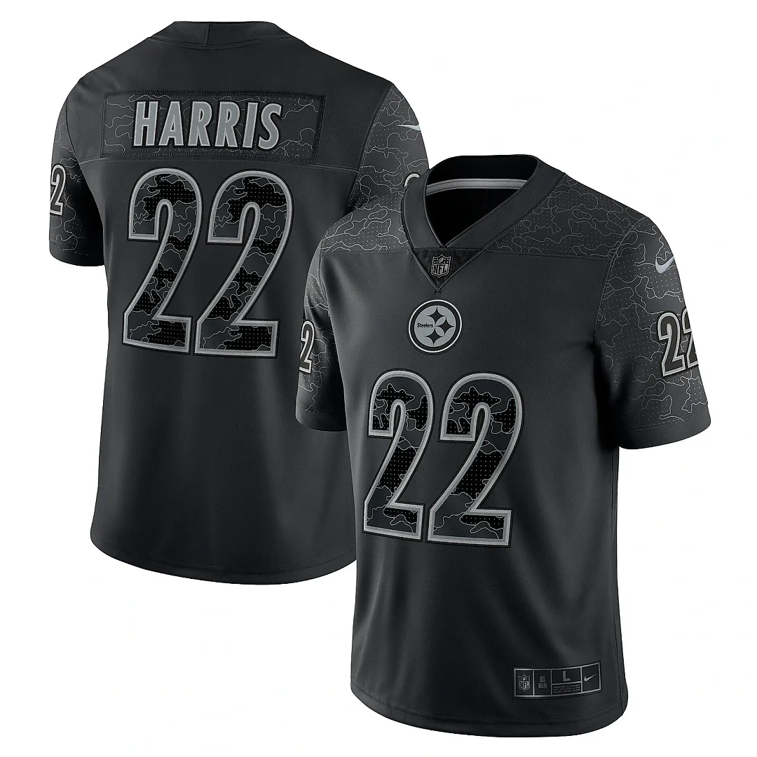 Zennovawear Men's Pittsburgh Steelers Najee Harris Black RFLCTV Limited Jersey