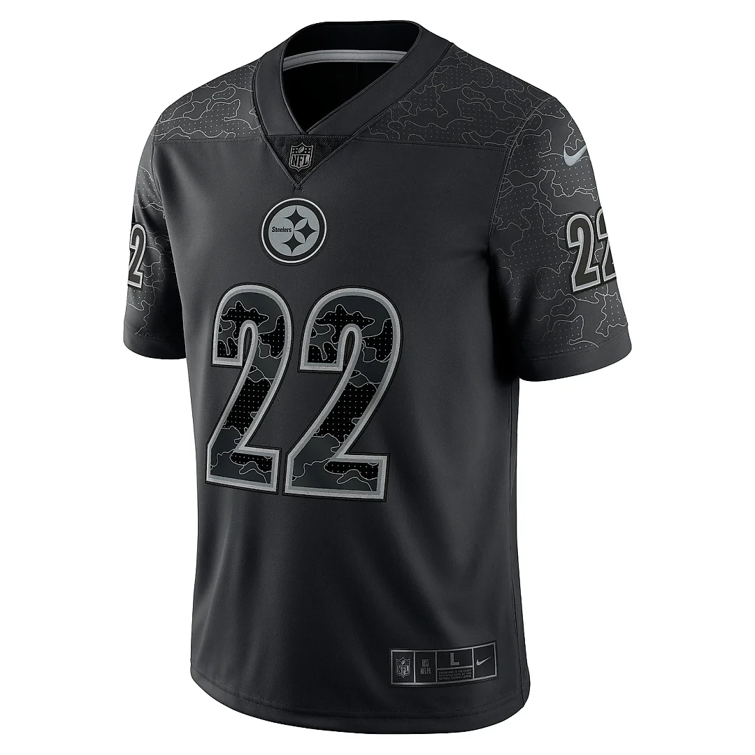 Zennovawear Men's Pittsburgh Steelers Najee Harris Black RFLCTV Limited Jersey