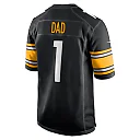 Zennovawear Men's Pittsburgh Steelers Number 1 Dad Black Game Jersey