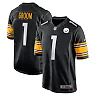 Zennovawear Men's Pittsburgh Steelers Number 1 Groom Black Game Jersey