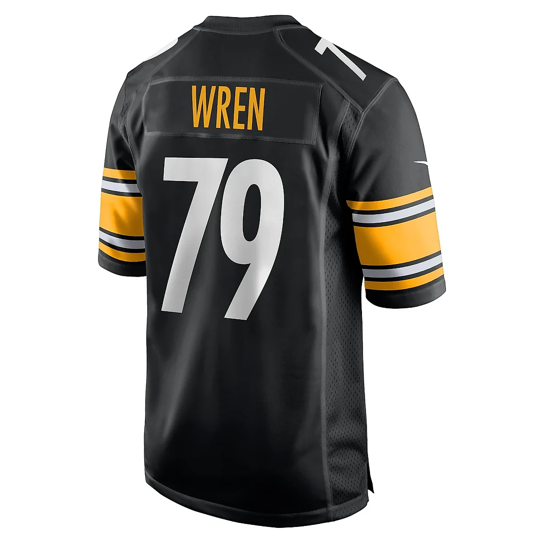 Zennovawear Men's Pittsburgh Steelers Renell Wren Black Game Jersey