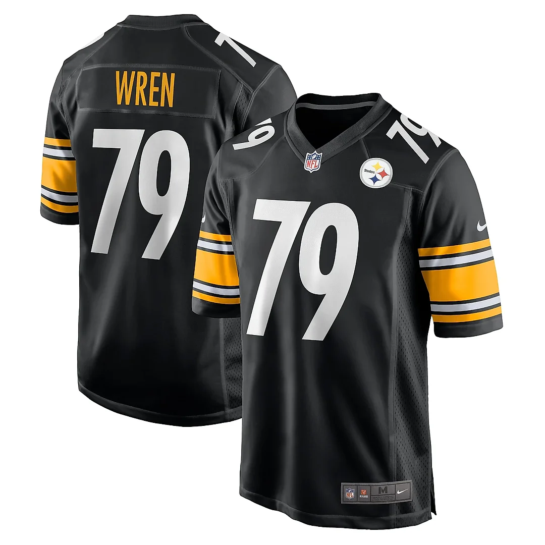 Zennovawear Men's Pittsburgh Steelers Renell Wren Black Game Jersey