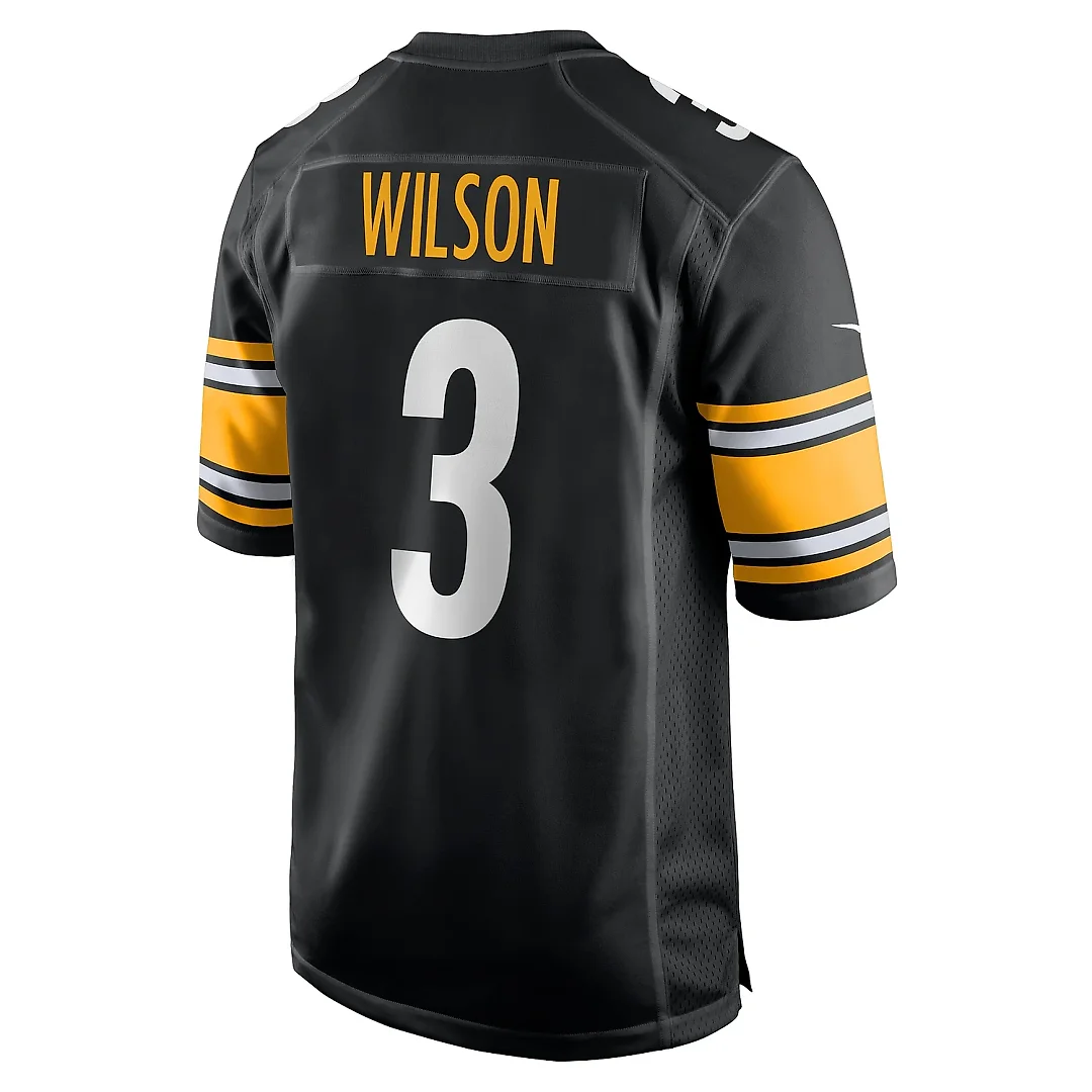 Zennovawear Men's Pittsburgh Steelers Russell Wilson Black Game Jersey