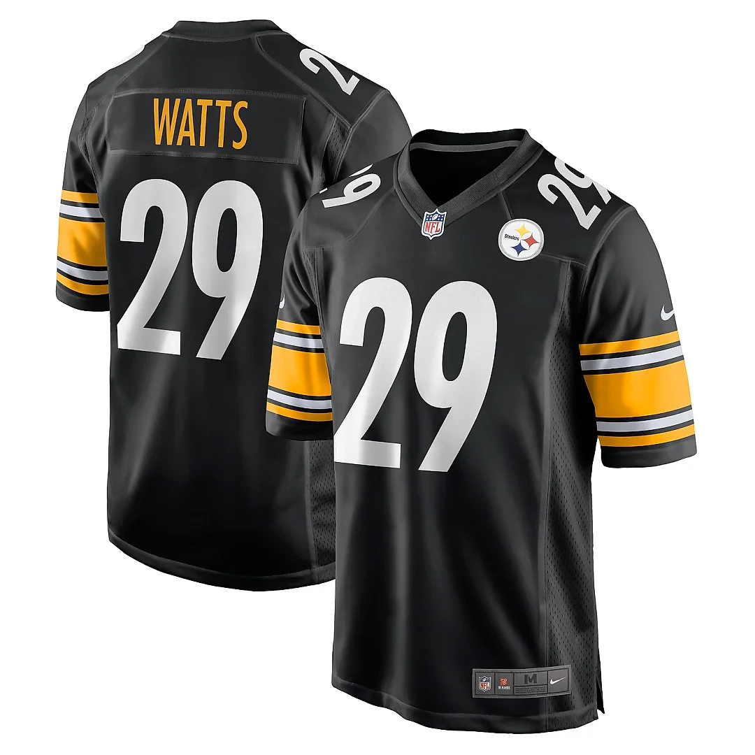 Zennovawear Men's Pittsburgh Steelers Ryan Watts Black Game Jersey