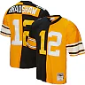 Zennovawear Men's Pittsburgh Steelers Terry Bradshaw Mitchell & Ness Black/Gold 1976 Split Legacy Jersey