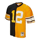 Zennovawear Men's Pittsburgh Steelers Terry Bradshaw Mitchell & Ness Black/Gold 1976 Split Legacy Jersey