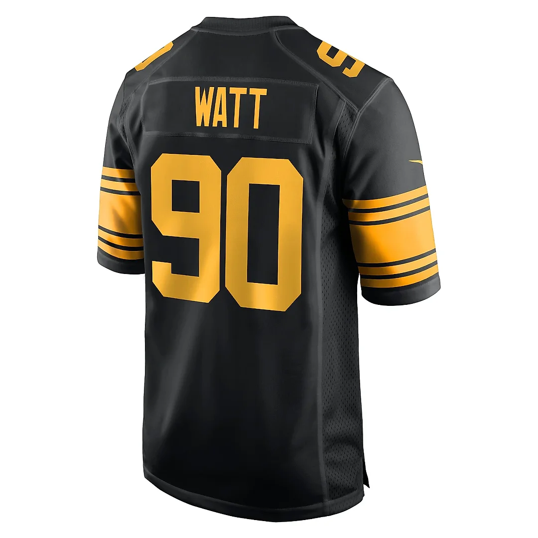 Zennovawear Men's Pittsburgh Steelers T.J. Watt Black Alternate Game Jersey