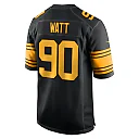 Zennovawear Men's Pittsburgh Steelers T.J. Watt Black Alternate Game Jersey