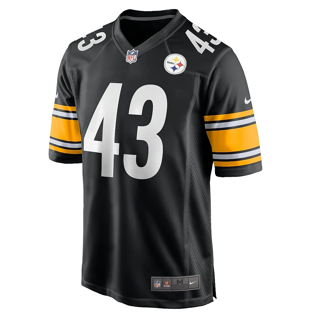 Zennovawear Men's Pittsburgh Steelers Troy Polamalu Black Retired Player Game Jersey