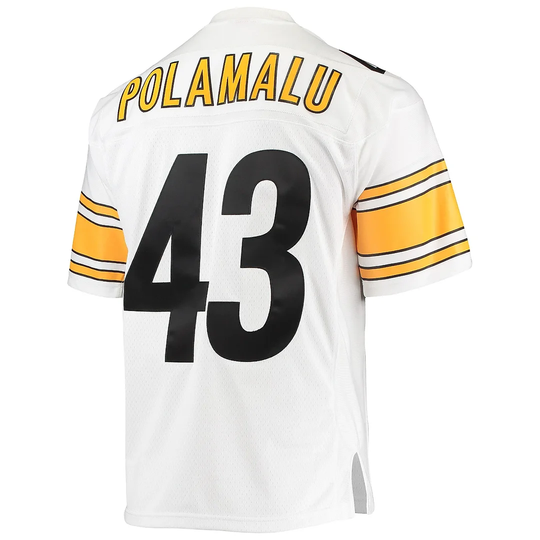 Zennovawear Men's Pittsburgh Steelers Troy Polamalu Mitchell & Ness White Legacy Jersey