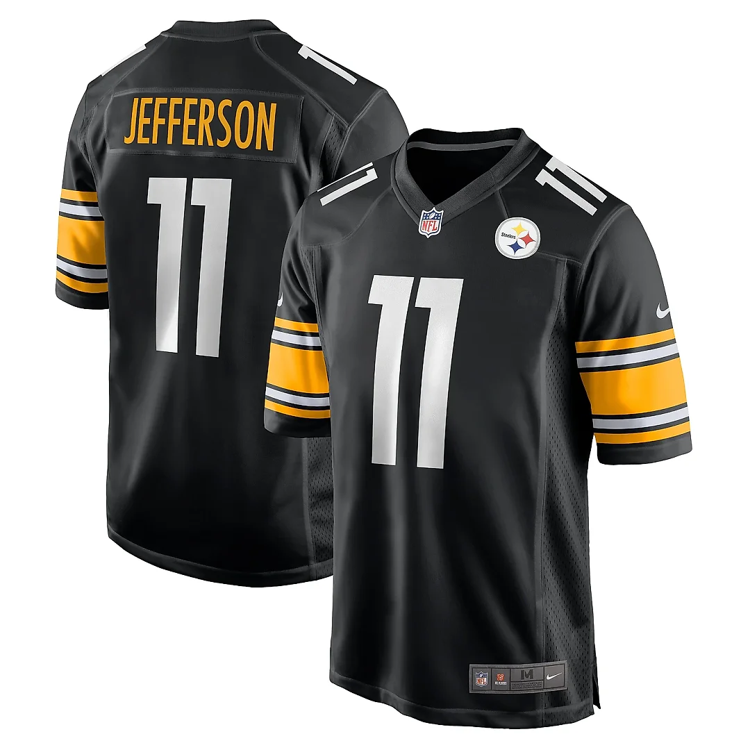 Zennovawear Men's Pittsburgh Steelers Van Jefferson Black Game Jersey