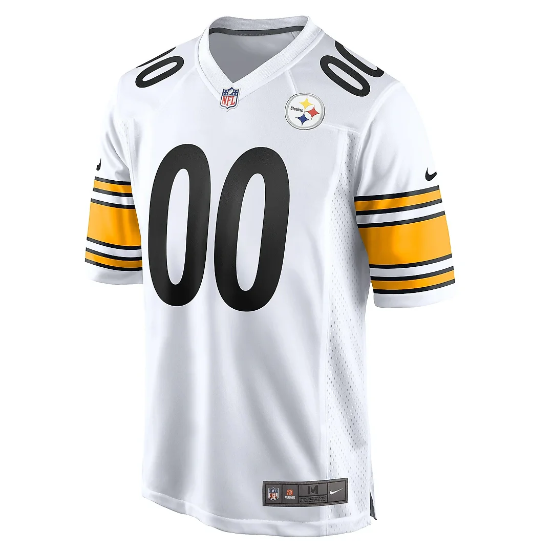 Zennovawear Men's Pittsburgh Steelers White Game Custom Jersey