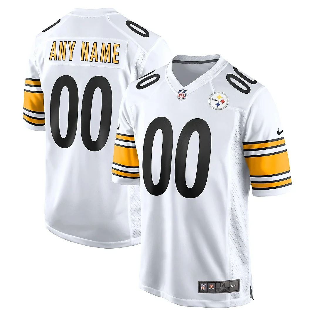 Zennovawear Men's Pittsburgh Steelers White Game Custom Jersey