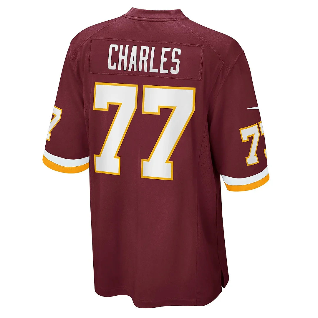 Zennovawear Men's Saahdiq Charles Washington Football Team Burgundy Game Player Jersey