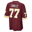 Zennovawear Men's Saahdiq Charles Washington Football Team Burgundy Game Player Jersey
