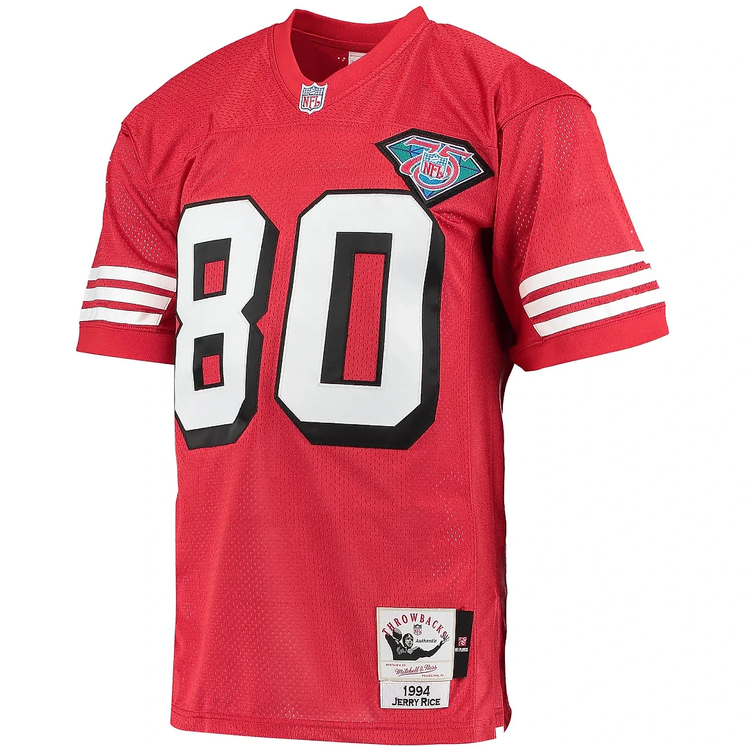 Zennovawear Men's San Francisco 49ers 1994 Jerry Rice Mitchell & Ness Scarlet Throwback Retired Player Jersey