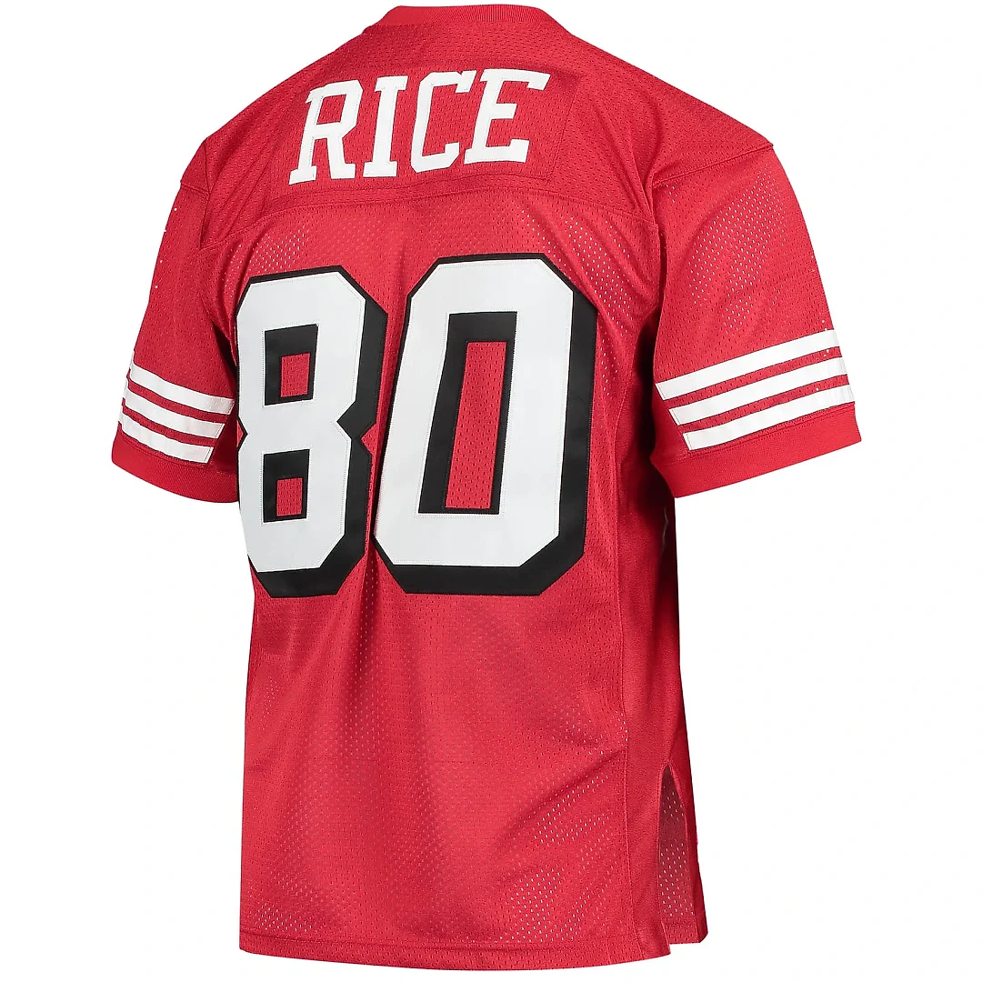 Zennovawear Men's San Francisco 49ers 1994 Jerry Rice Mitchell & Ness Scarlet Throwback Retired Player Jersey