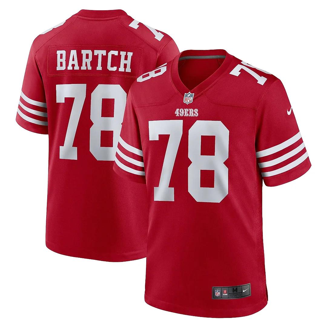 Zennovawear Men's San Francisco 49ers Ben Bartch Scarlet Game Jersey